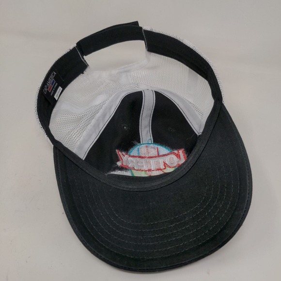 Cap America Men's Strapback Mesh Back Hat Black White Indiana Hoosier Lottery - Picture 6 of 7